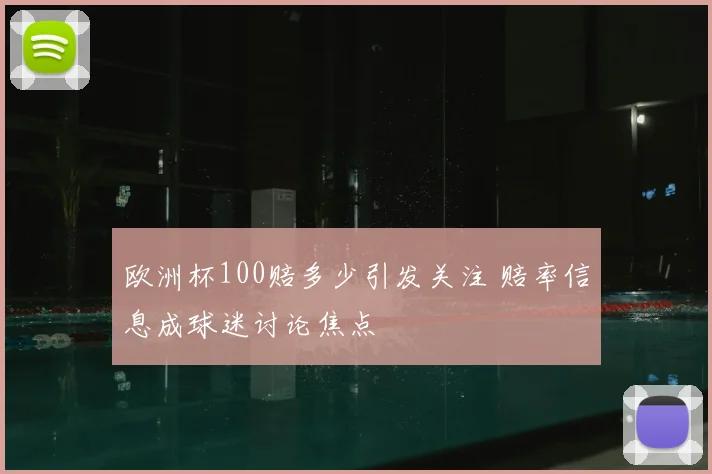 欧洲杯100赔多少引发关注 赔率信息成球迷讨论焦点